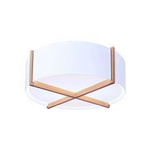 Load image into Gallery viewer, Plura LED Flush Mount Ceiling Light in White Washed Oak/Glossy White (30-Inch).

