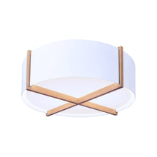Load image into Gallery viewer, Plura LED Flush Mount Ceiling Light in White Washed Oak/Glossy White (36-Inch).
