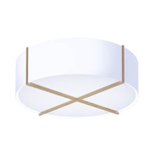 Load image into Gallery viewer, Plura LED Flush Mount Ceiling Light in White Washed Oak/Glossy White (46-Inch).
