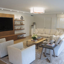 Load image into Gallery viewer, Plura LED Flush Mount Ceiling Light in living room.
