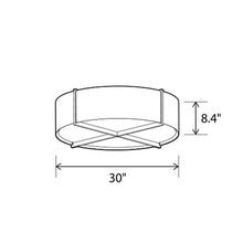 Load image into Gallery viewer, Plura LED Flush Mount Ceiling Light - line drawing.
