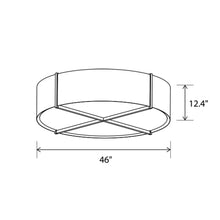 Load image into Gallery viewer, Plura LED Flush Mount Ceiling Light - line drawing.
