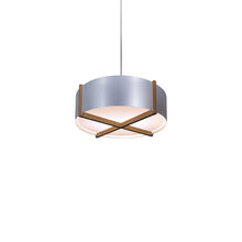 Load image into Gallery viewer, Plura LED Pendant Light in Walnut/Brushed Aluminum (18-Inch).
