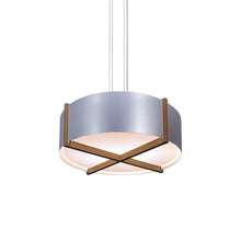Load image into Gallery viewer, Plura LED Pendant Light in Walnut/Brushed Aluminum (36-Inch).
