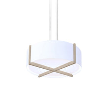 Load image into Gallery viewer, Plura LED Pendant Light in White Washed Oak/Glossy White (36-Inch).
