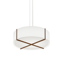 Load image into Gallery viewer, Plura LED Pendant Light in Dark Stained Walnut/Frosted Polymer (46-Inch).
