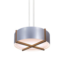Load image into Gallery viewer, Plura LED Pendant Light in Walnut/Brushed Aluminum (46-Inch).
