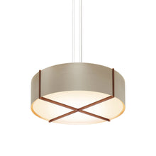 Load image into Gallery viewer, Plura LED Pendant Light in Walnut/Distressed Brass (46-Inch).
