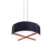 Load image into Gallery viewer, Plura LED Pendant Light in Walnut/Matte Black/White Interior (46-Inch).
