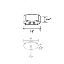 Load image into Gallery viewer, Plura LED Pendant Light - line drawing.
