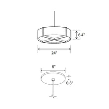 Load image into Gallery viewer, Plura LED Pendant Light - line drawing.
