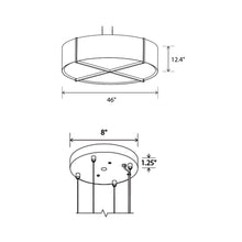 Load image into Gallery viewer, Plura LED Pendant Light - line drawing.
