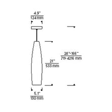 Load image into Gallery viewer, Coda LED Pendant Light - line drawing.
