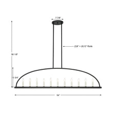 Load image into Gallery viewer, Abbott Linear Chandelier - line drawing.
