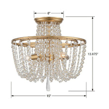 Load image into Gallery viewer, Arcadia Semi Flush Mount Ceiling Light - line drawing.
