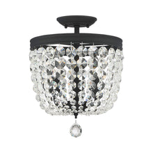 Load image into Gallery viewer, Archer Semi Flush Mount Ceiling Light in Black Forged (Hand Cut Crystal).
