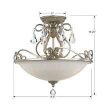 Load image into Gallery viewer, Ashton Semi Flush Mount Ceiling Light - line drawing.
