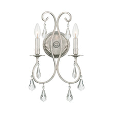 Load image into Gallery viewer, Ashton Wall Light in Olde Silver (Hand Cut Crystal/2-Light).
