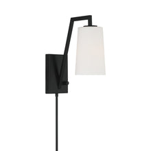 Load image into Gallery viewer, Avon Wall Light in Matte Black.
