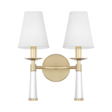 Load image into Gallery viewer, Baxter Wall Light in Aged Brass (2-Light).
