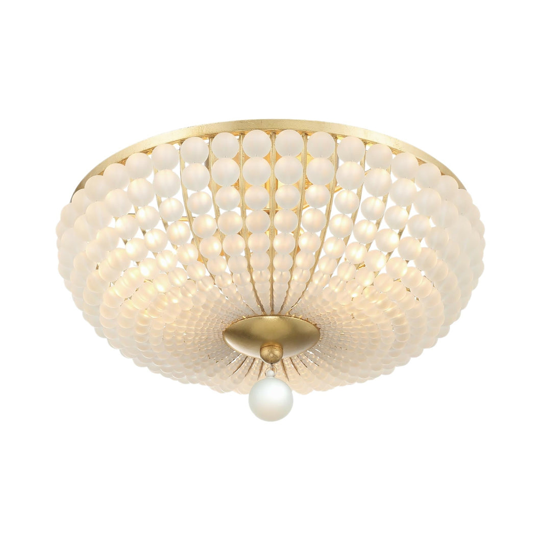 Bella Semi Flush Mount Ceiling Light in Antique Gold (3-Light).