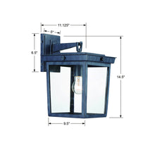 Load image into Gallery viewer, Belmont Outdoor Wall Light - line drawing.
