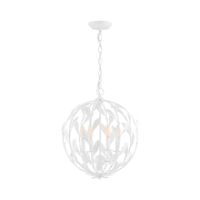 Load image into Gallery viewer, Broche Sphere Chandelier in Matte White (4-Light).
