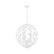 Load image into Gallery viewer, Broche Sphere Chandelier in Matte White (6-Light).
