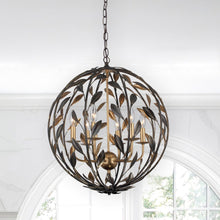 Load image into Gallery viewer, Broche Sphere Chandelier in living room.
