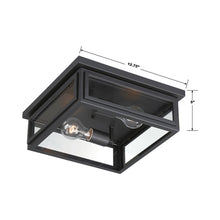 Load image into Gallery viewer, Byron Outdoor Flush Mount Ceiling Light - line drawing.
