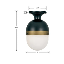 Load image into Gallery viewer, Capsule Outdoor Semi Flush Mount Ceiling Light - line drawing.
