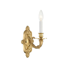 Load image into Gallery viewer, Cast Brass Ornate Wall Light in Detail.
