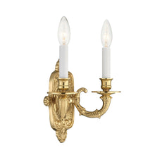 Load image into Gallery viewer, Cast Brass Ornate Wall Light in Detail.
