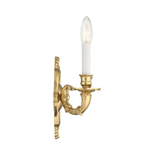 Load image into Gallery viewer, Cast Brass Ornate Wall Light in Detail.

