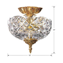 Load image into Gallery viewer, Cast Brass Semi Flush Mount Ceiling Light - line drawing.
