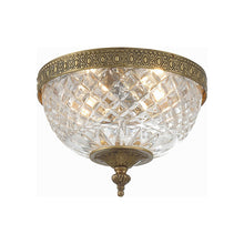 Load image into Gallery viewer, Crystal Flush Mount Ceiling Light in Olde Brass (Small).
