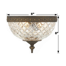 Load image into Gallery viewer, Crystal Flush Mount Ceiling Light - line drawing.
