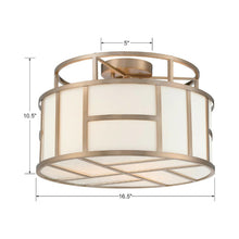 Load image into Gallery viewer, Danielson Semi Flush Mount Ceiling Light - line drawing.
