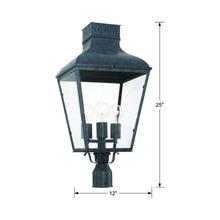 Load image into Gallery viewer, Dumont Outdoor Post Light - line drawing.
