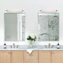 Load image into Gallery viewer, Foster Bath Vanity Light in bathroom.
