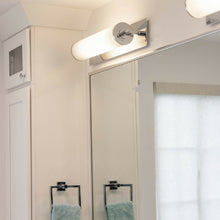 Load image into Gallery viewer, Foster Bath Vanity Light in bathroom.
