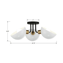 Load image into Gallery viewer, Gigi Semi Flush Mount Ceiling Light - line drawing.
