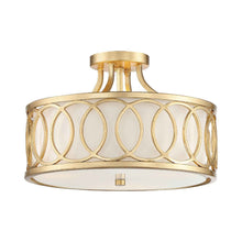 Load image into Gallery viewer, Graham Semi Flush Mount Ceiling Light in Antique Gold.
