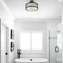 Load image into Gallery viewer, Graham Semi Flush Mount Ceiling Light in bathroom.
