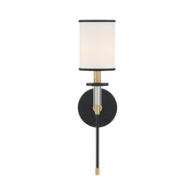 Load image into Gallery viewer, Hatfield Wall Light in Black Forged/Vibrant Gold (1-Light).
