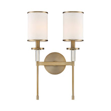 Load image into Gallery viewer, Hatfield Wall Light in Vibrant Gold (2-Light).
