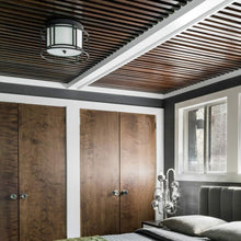 Load image into Gallery viewer, Hulton Semi Flush Mount Ceiling Light in bedroom.
