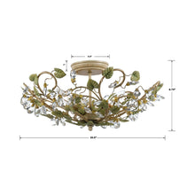 Load image into Gallery viewer, Josie Semi Flush Mount Ceiling Light - line drawing.
