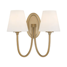 Load image into Gallery viewer, Juno Wall Light in Vibrant Gold (2-Light).
