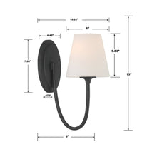 Load image into Gallery viewer, Juno Wall Light - line drawing.

